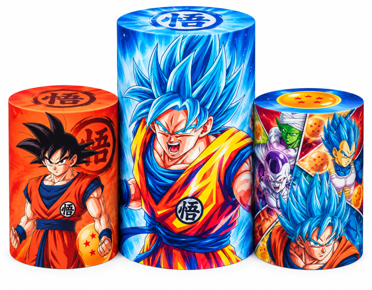 Tecido Trio de Cilindro Dragon Ball - Toque Mágico Decoração e pegue e monte