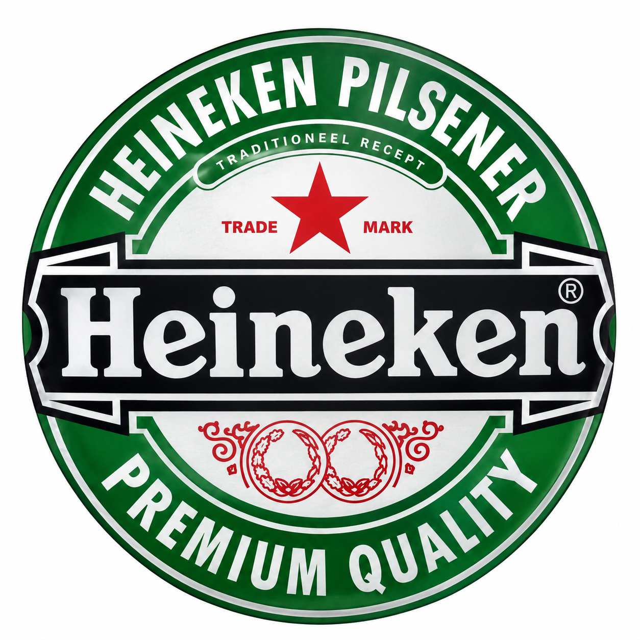 Tecido Painel Redondo Heineken - Toque Mágico Decoração e pegue e monte
