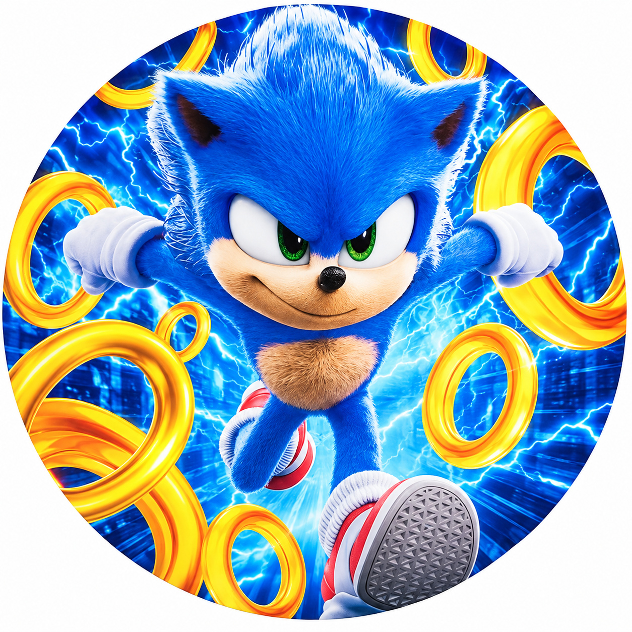 Tecido Painel Redondo Sonic - Toque Mágico Decoração e pegue e monte