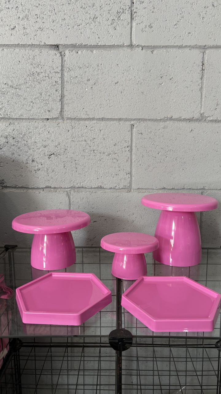 Kit Bandejas Rosa Chiclete - Toque Mágico Decoração e pegue e monte