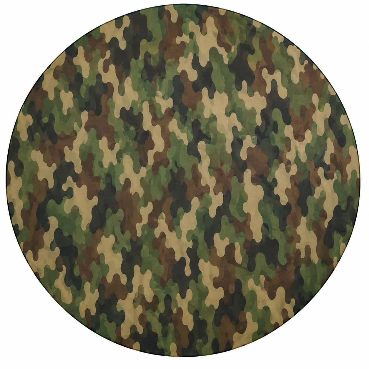 Tecido Painel Redondo Militar - Toque Mágico Decoração e pegue e monte