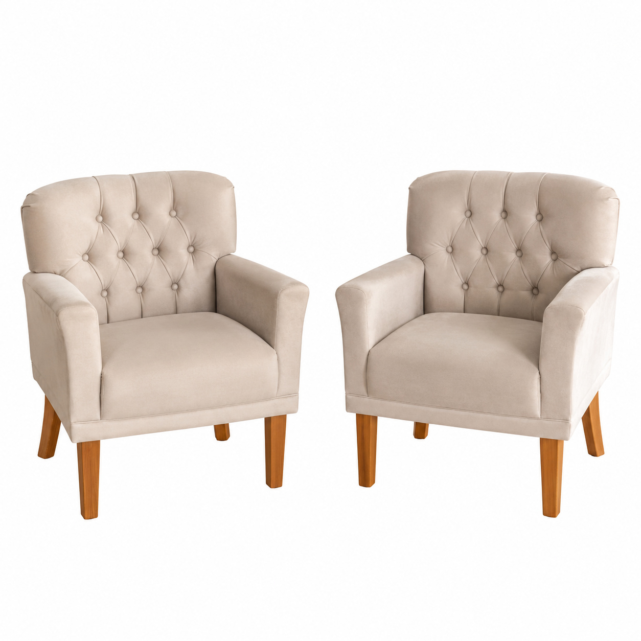 Kit Poltronas Bege - Toque Mágico Decoração e pegue e monte