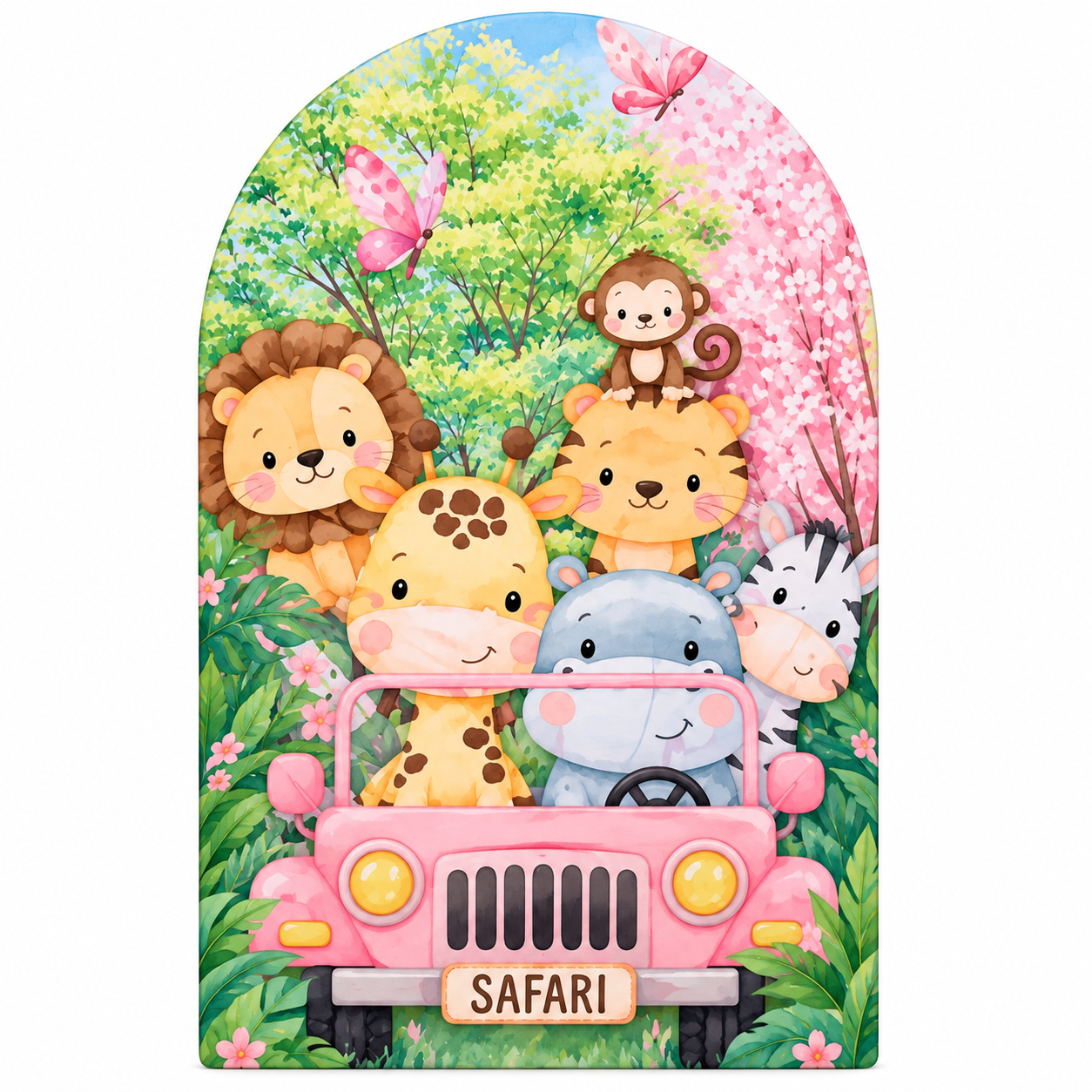 Tecido Painel Romano Safari Menina - Toque Mágico Decoração e pegue e monte