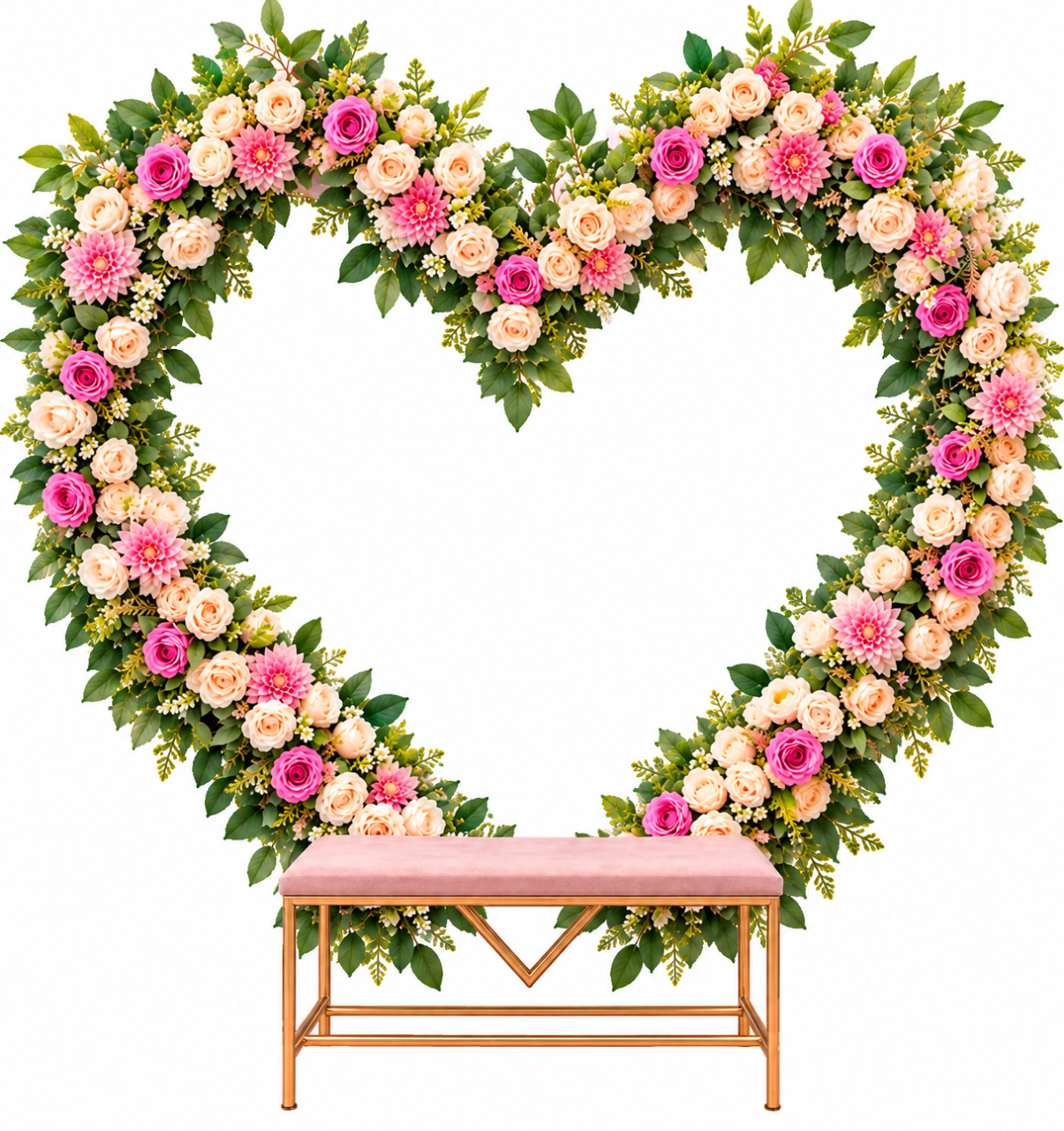 Painel Coração Em Flores - Toque Mágico Decoração e pegue e monte