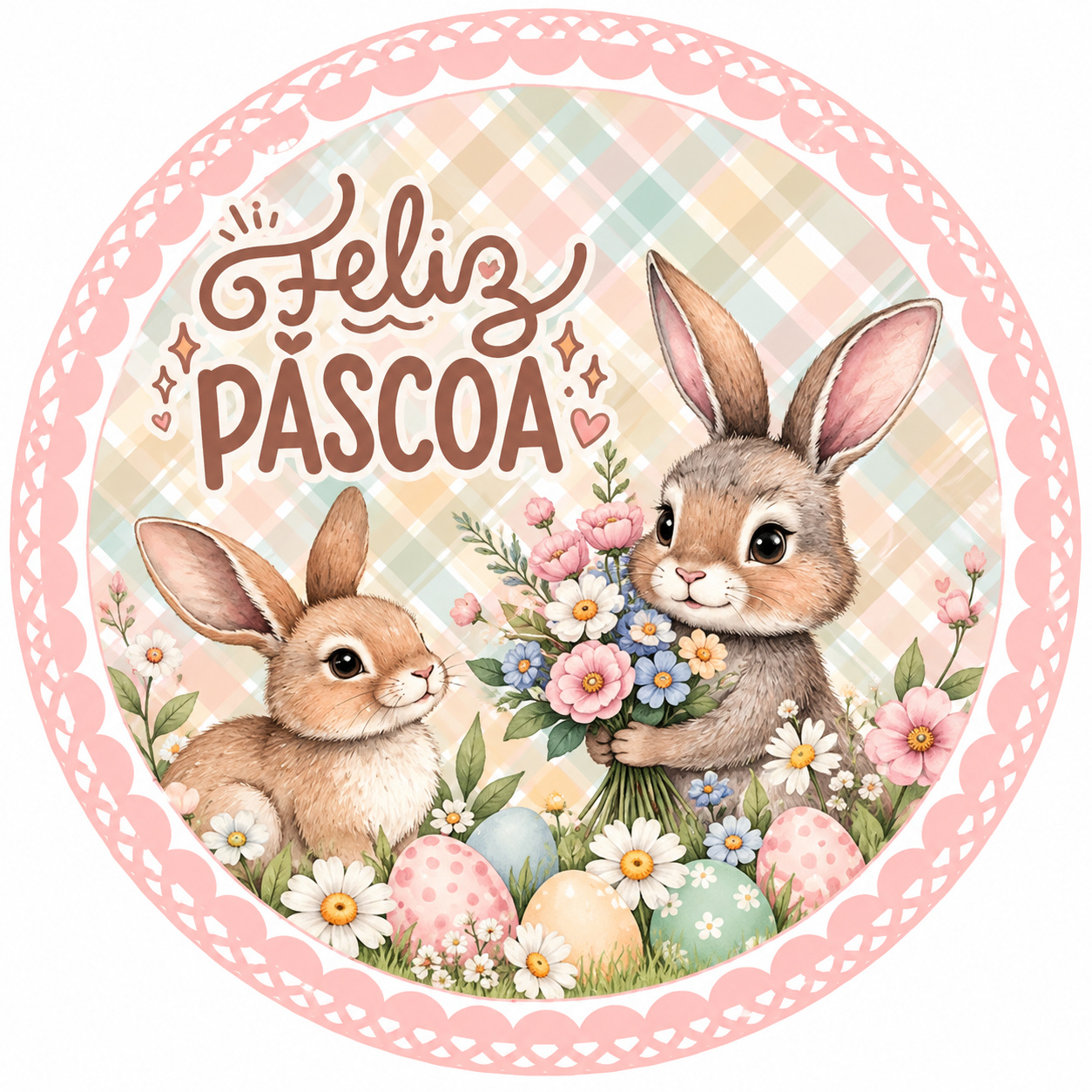 Tecido Painel Redondo Páscoa - Toque Mágico Decoração e pegue e monte