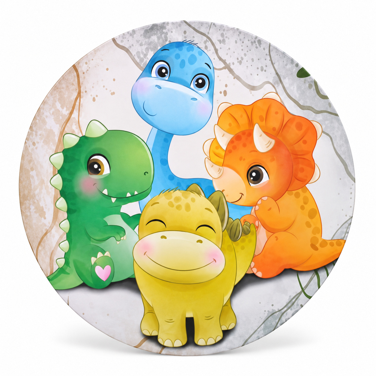 Tecido Painel Redondo Dino Baby. - Toque Mágico Decoração e pegue e monte