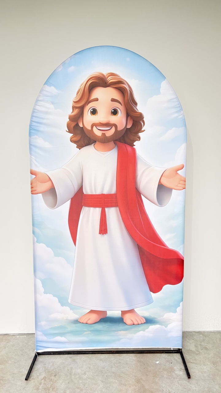 Tecido Painel Romano Jesus - Toque Mágico Decoração e pegue e monte