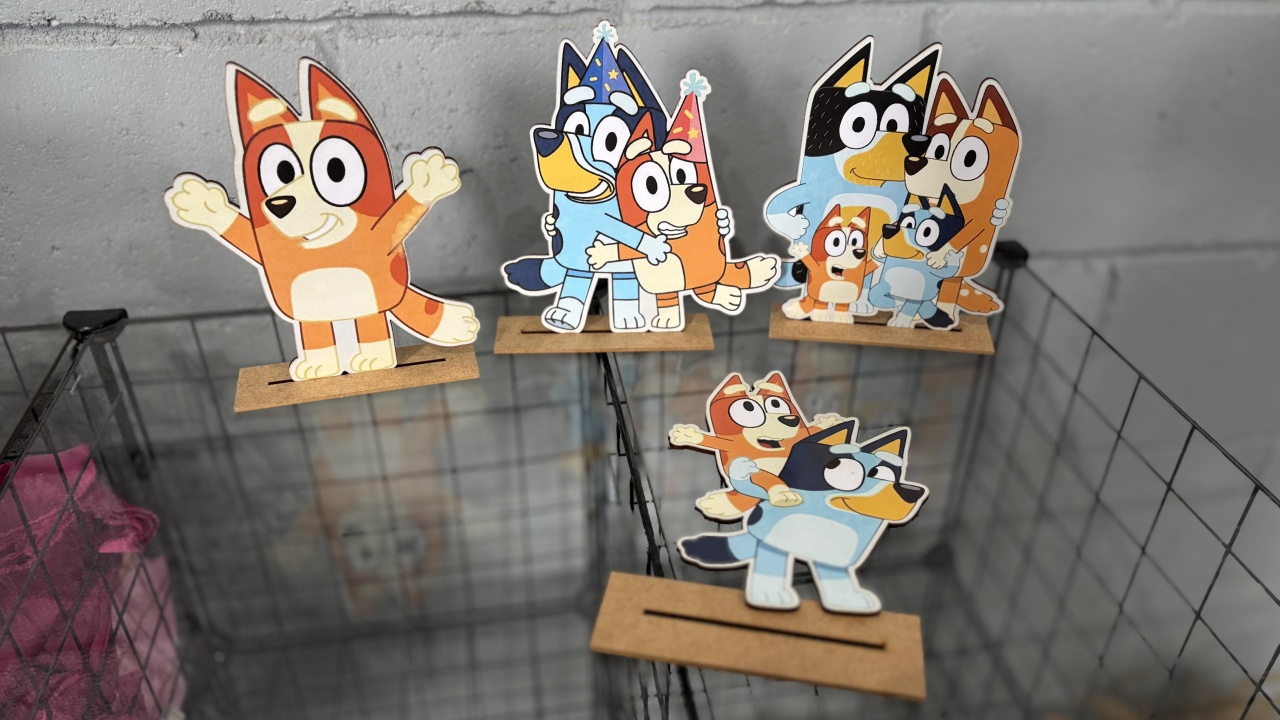 Kit Display Pequeno Bluey - Toque Mágico Decoração e pegue e monte