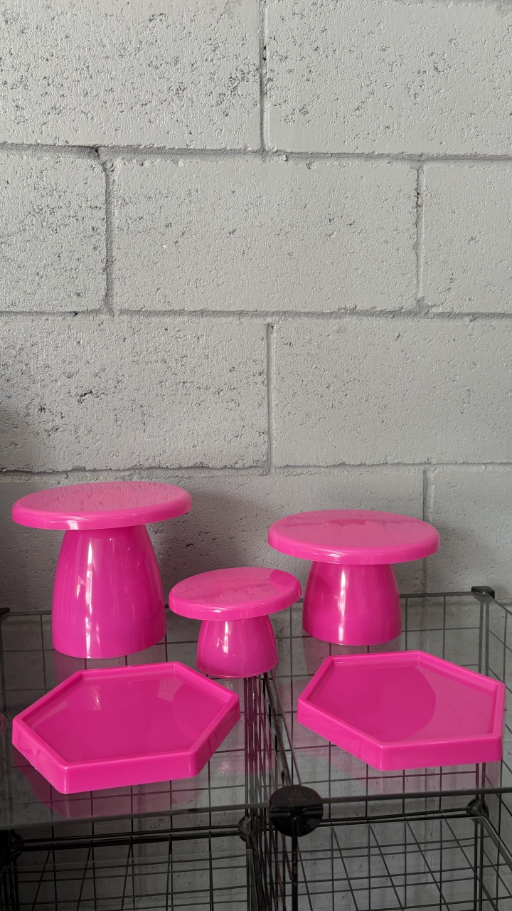 Kit Bandejas Rosa Pink - Toque Mágico Decoração e pegue e monte