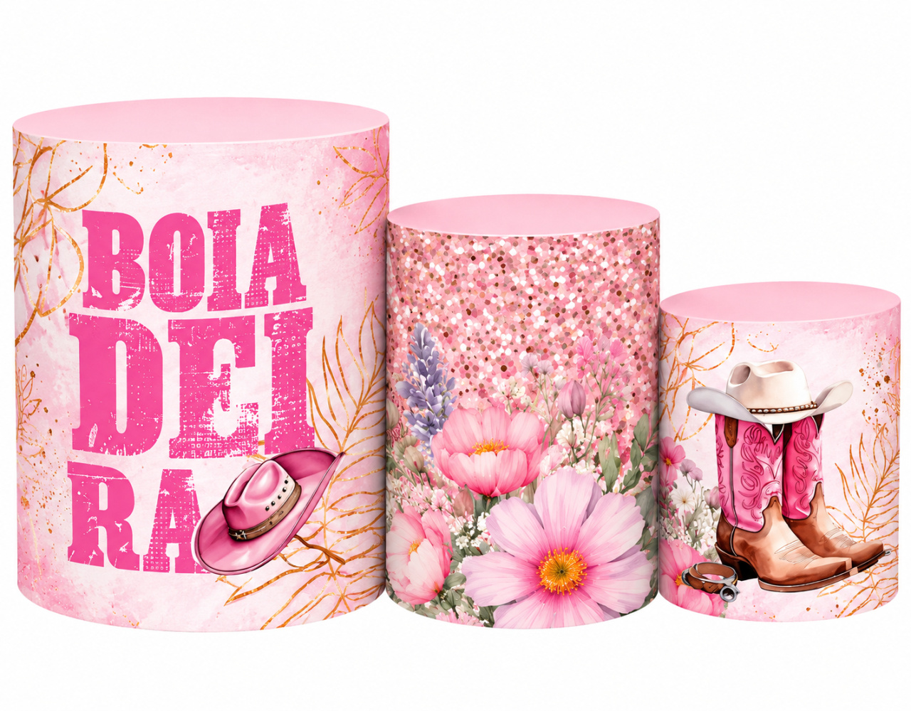 Tecido Trio de Cilindros Boiadeiro - Toque Mágico Decoração e pegue e monte