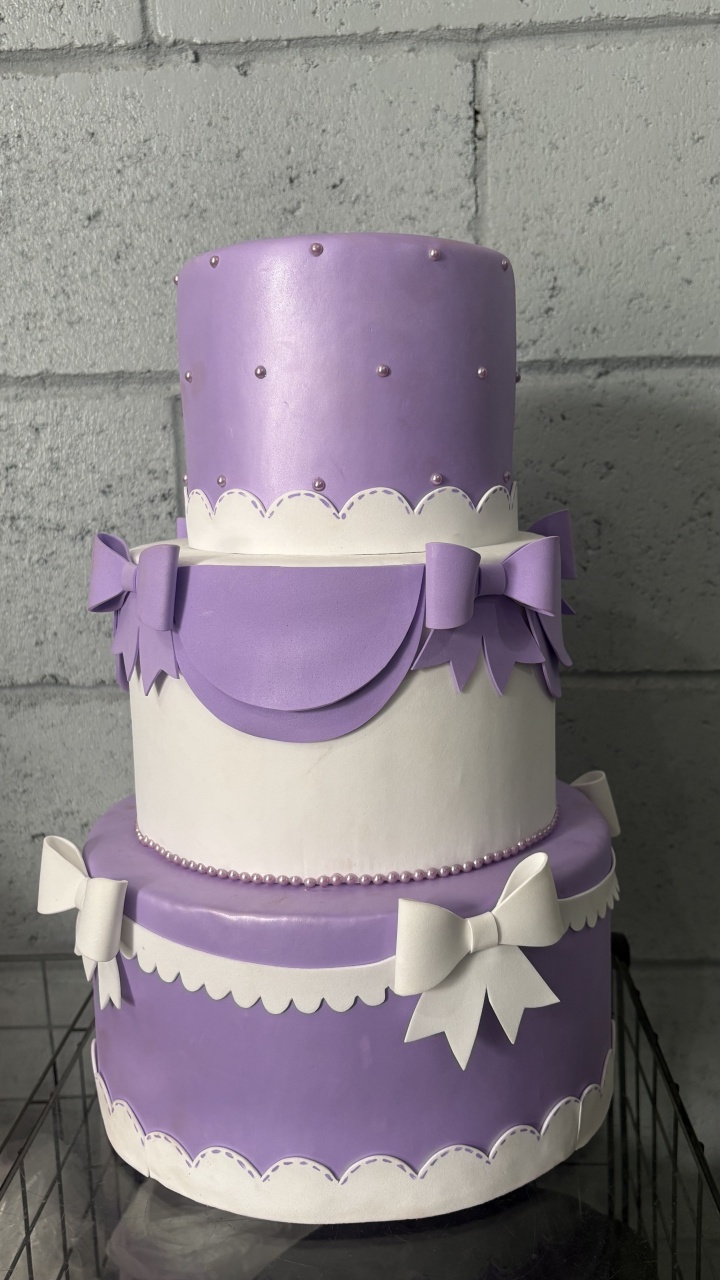 Bolo Fake Roxo - Toque Mágico Decoração e pegue e monte