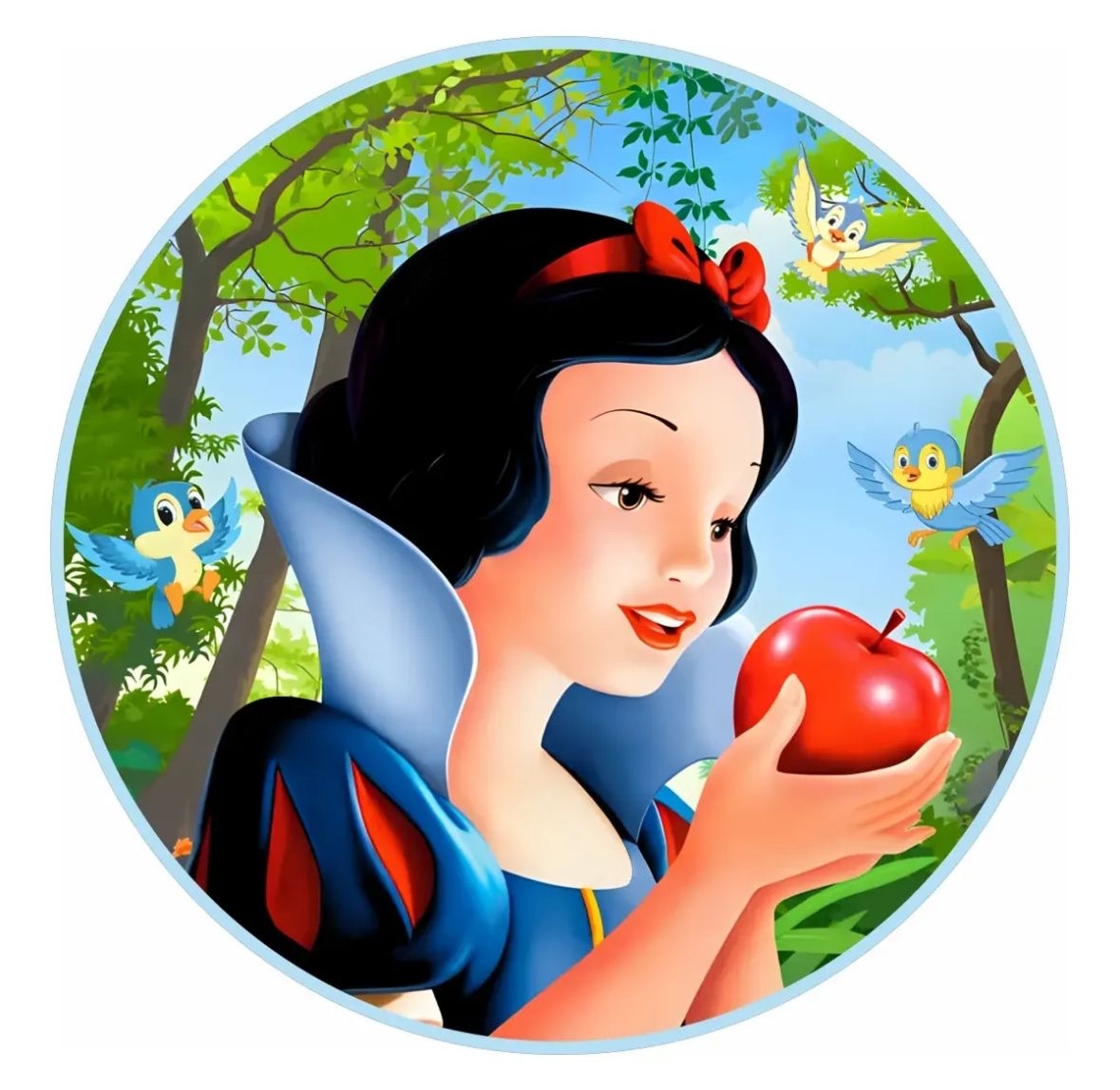 Tecido Painel Redondo Branca de Neve - Toque Mágico Decoração e pegue e monte