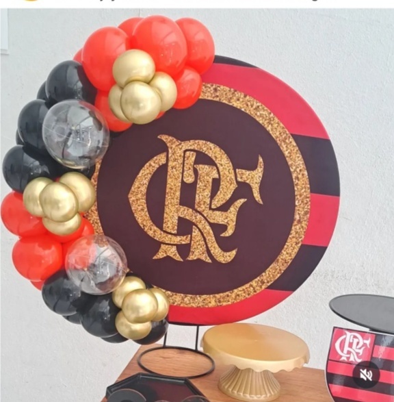 Mini Painel Com Capa E Bolas Flamengo - Nuza Artes Decoração, Pegue e Monte e Festa na Mesa