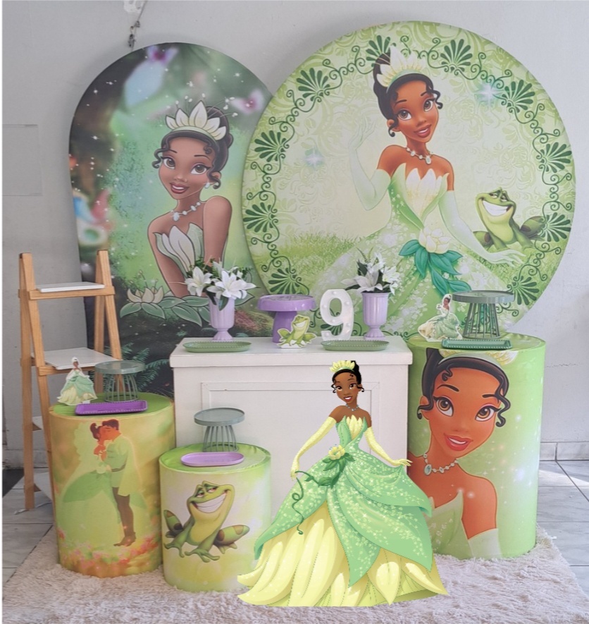 Princesa Tiana Kit G - Nuza Artes Decoração, Pegue e Monte e Festa na Mesa