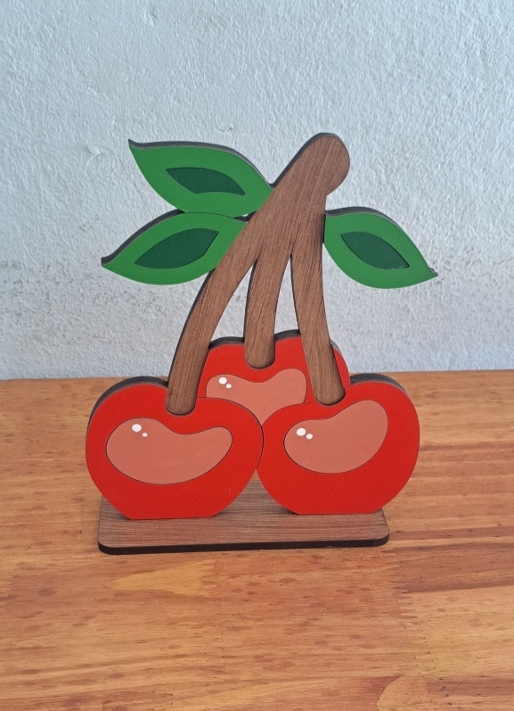 Display de Mesa Cerejinha 3D 25Cm - Nuza Artes Decoração, Pegue e Monte e Festa na Mesa