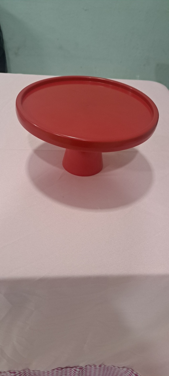 Boleira Vermelha 23Cm - Nuza Artes Decoração, Pegue e Monte e Festa na Mesa