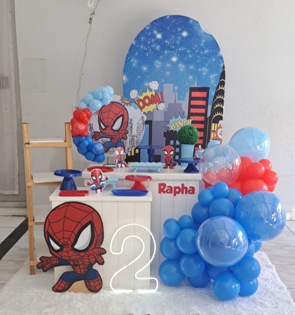 Festa Na Mesa Homem Aranha Baby - Nuza Artes Decoração, Pegue e Monte e Festa na Mesa