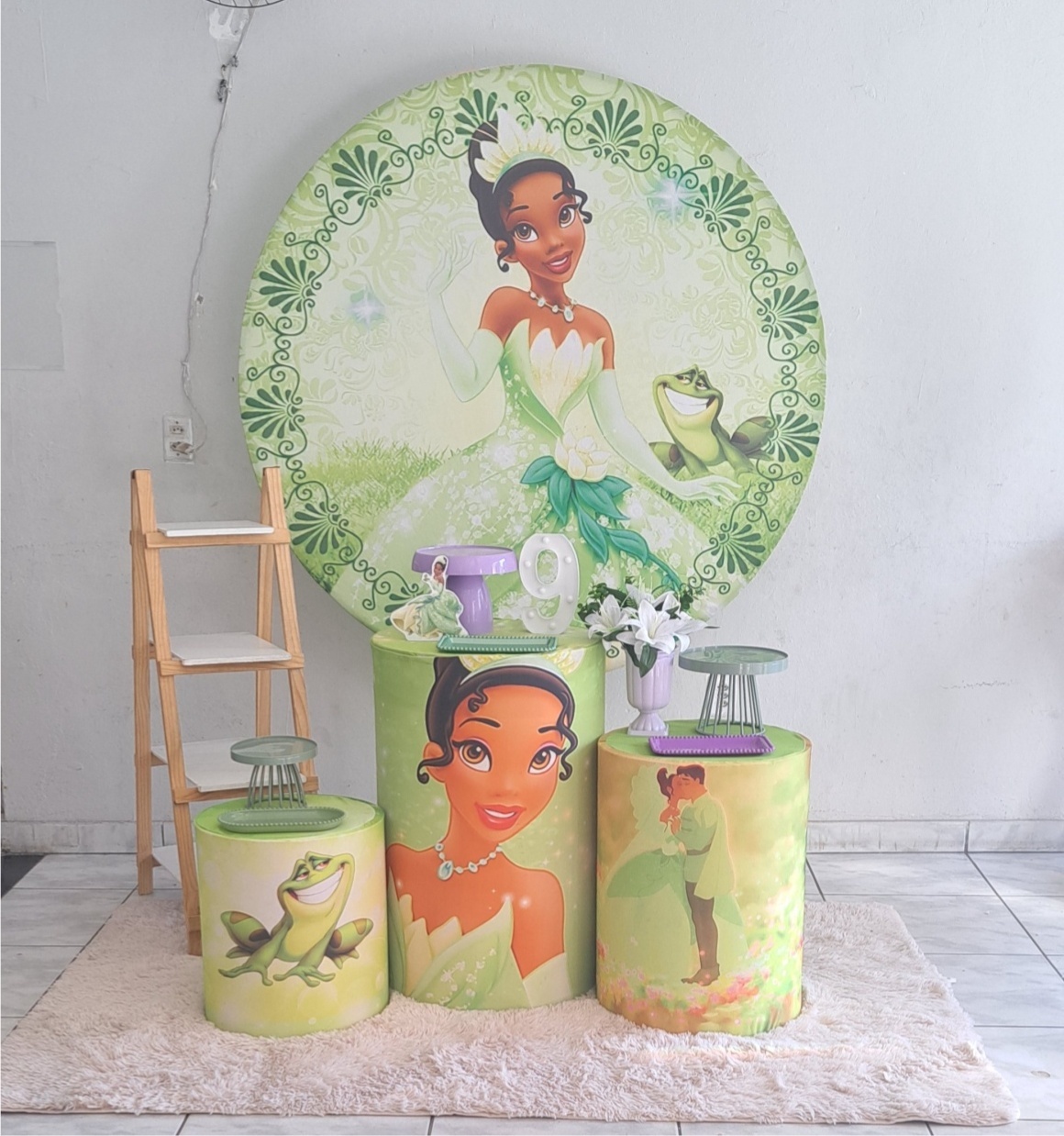 Princesa Tiana Kit P - Nuza Artes Decoração, Pegue e Monte e Festa na Mesa