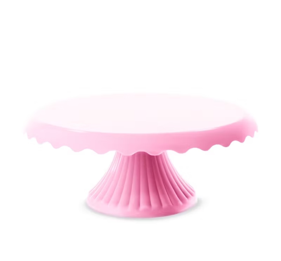 Boleira Cake Renda Rosa Bebê - Nuza Artes Decoração, Pegue e Monte e Festa na Mesa