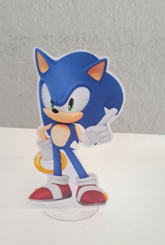 Display de Mesa Sonic 20Cm - Nuza Artes Decoração, Pegue e Monte e Festa na Mesa