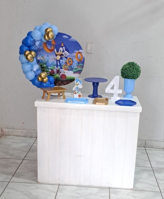 Festa Na Mesa Sonic Kit3 - Nuza Artes Decoração, Pegue e Monte e Festa na Mesa