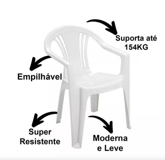 Cadeira Plástica Com Braço - premierfestas