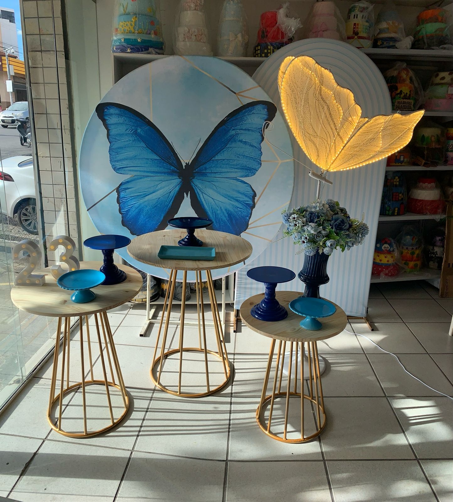 Borboleta Azul - Boutique festa locações 