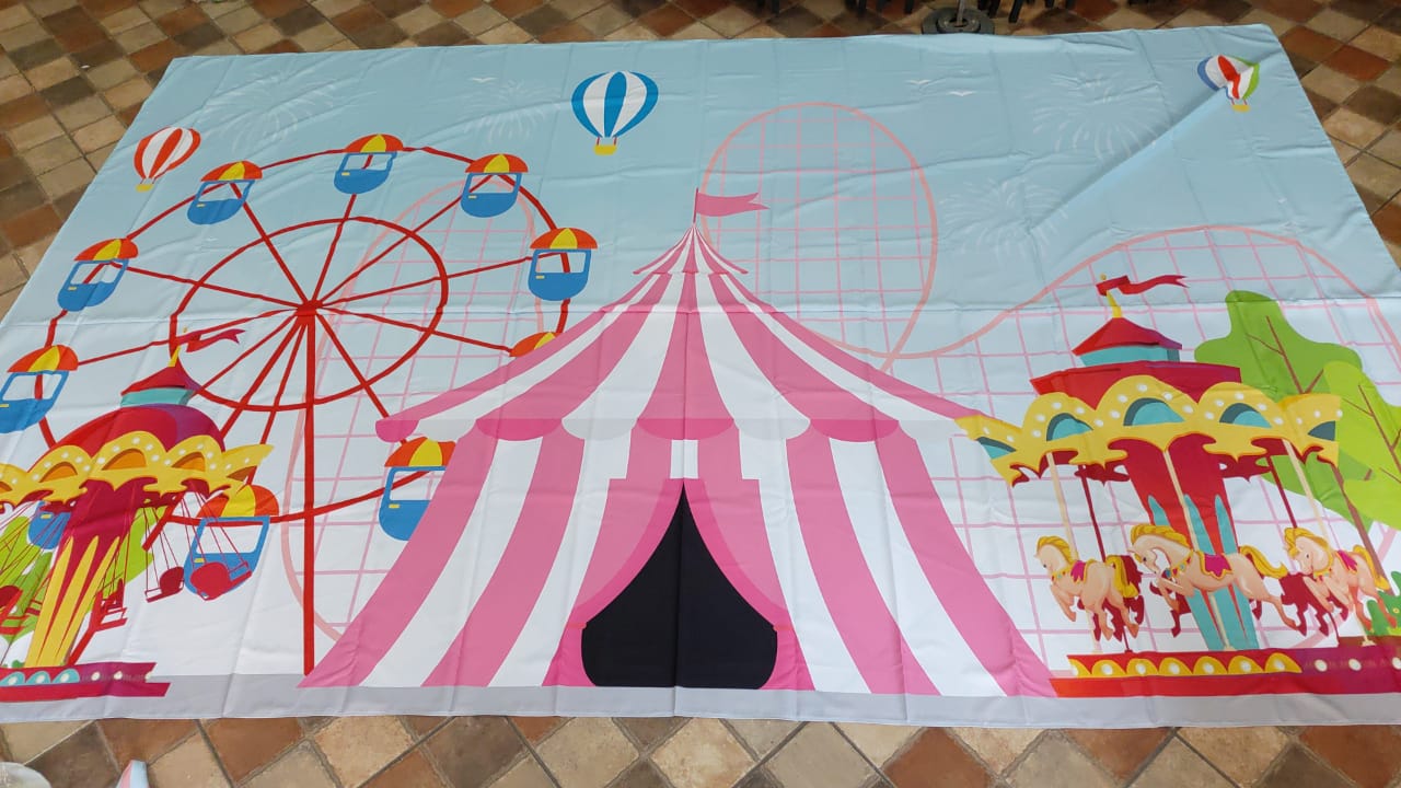 Painel  Retangular Parque de Diversões / Circo - Boutique festa locações 