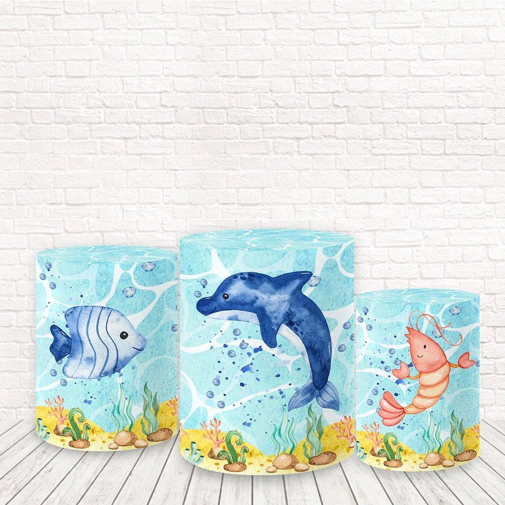 Trio Capa de Cilindro Fundo Do Mar - Boutique festa locações 