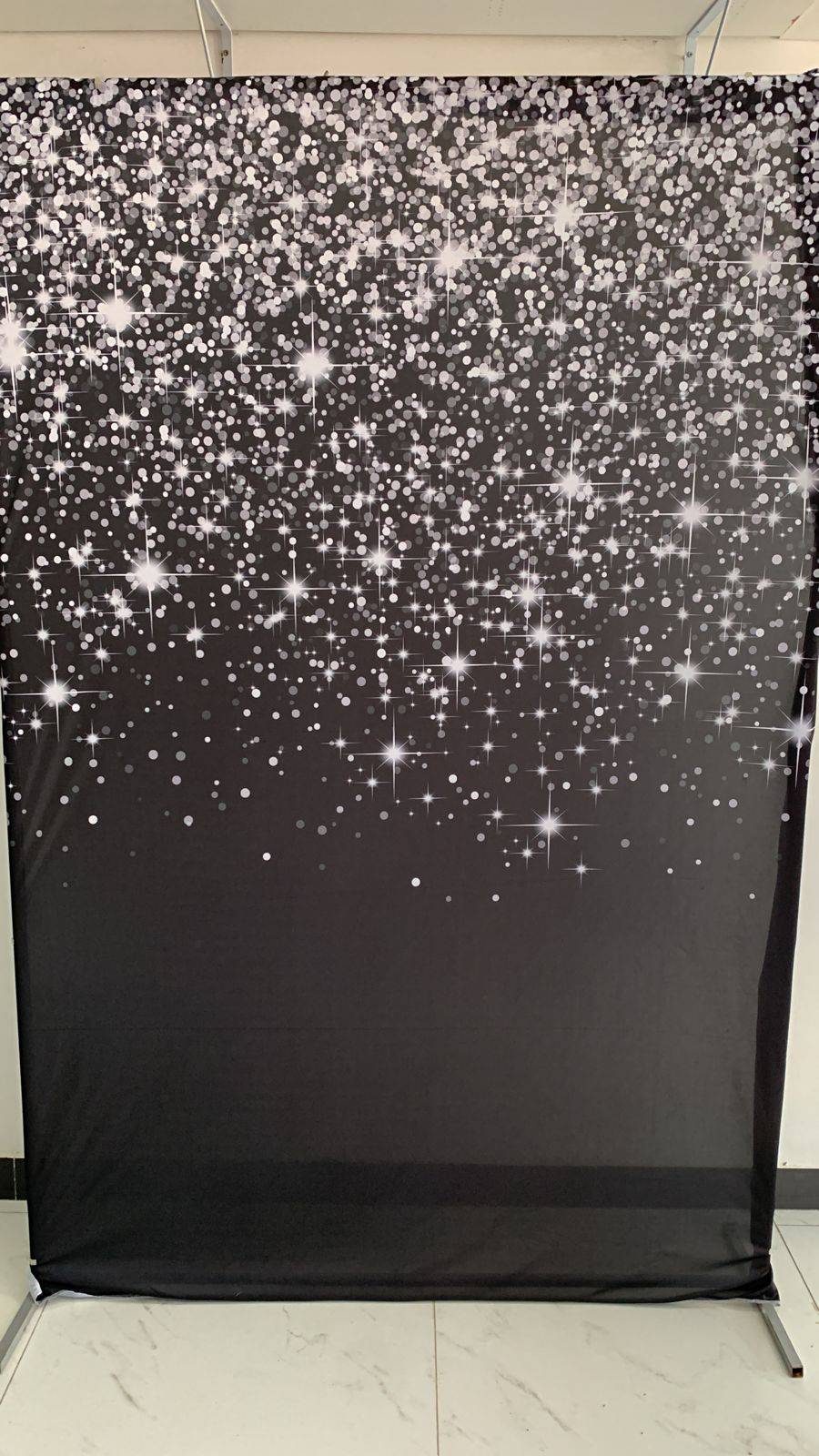 Capa Painel Lateral Preto Gliter Preto - Boutique festa locações 