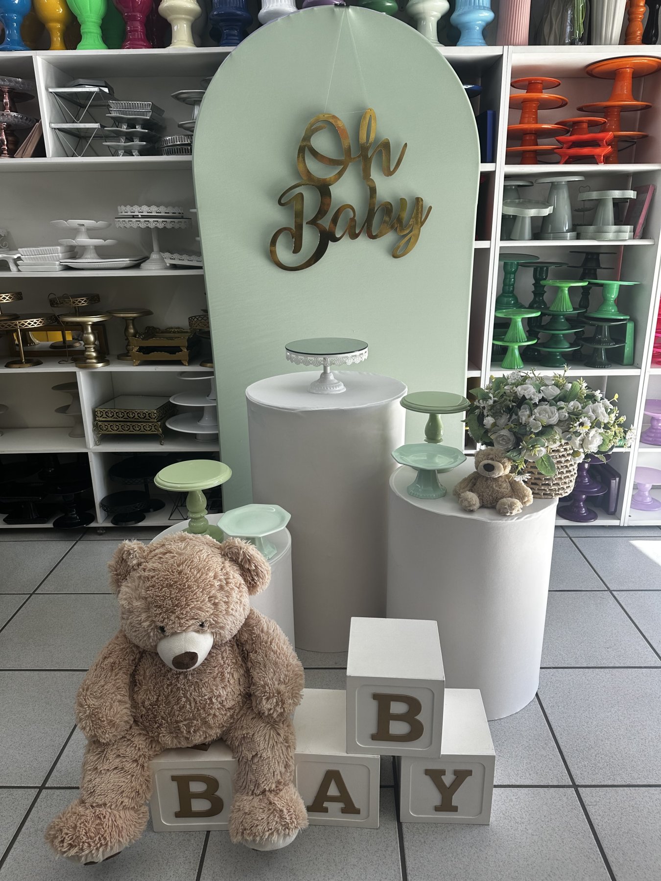 Chá de Bebê Verde - Boutique festa locações 