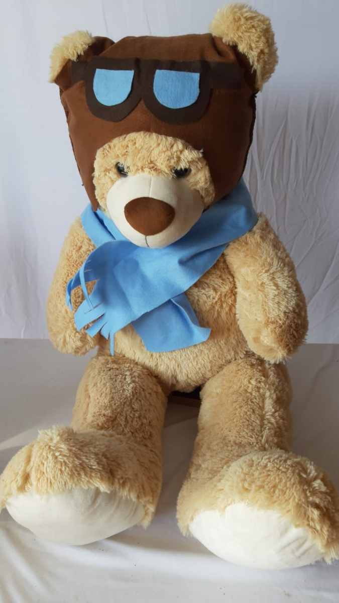 Urso Grande Beje Aviador - Boutique festa locações 