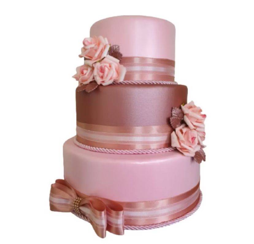 Bolo Fake Rose Floral Adulto - Boutique festa locações 