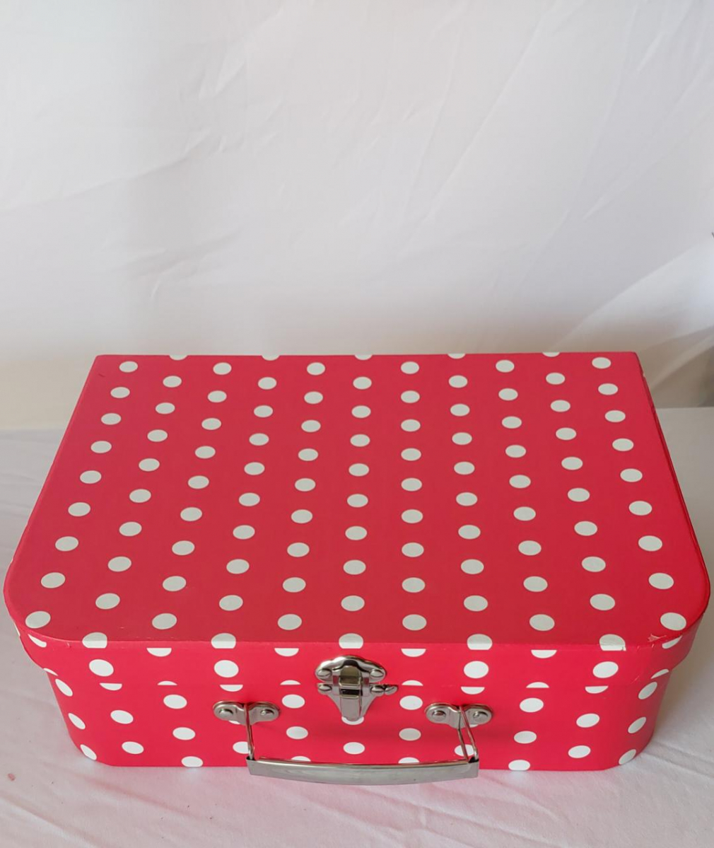 Maleta Poa Vermelho C/ Branco G - Boutique festa locações 