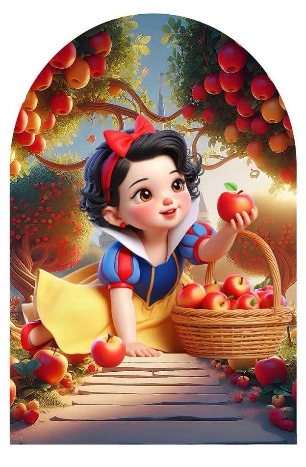 Capa Painel Romano Branca de Neve Cute - Boutique festa locações 