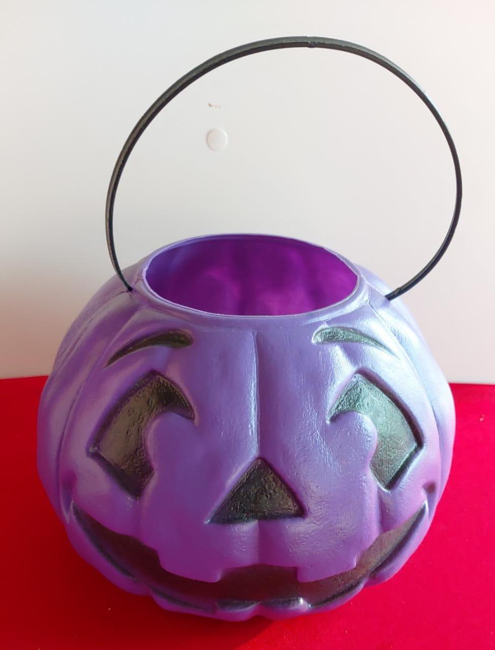 Balde Abóbora Roxo Halloween  / Bruxa - Boutique festa locações 