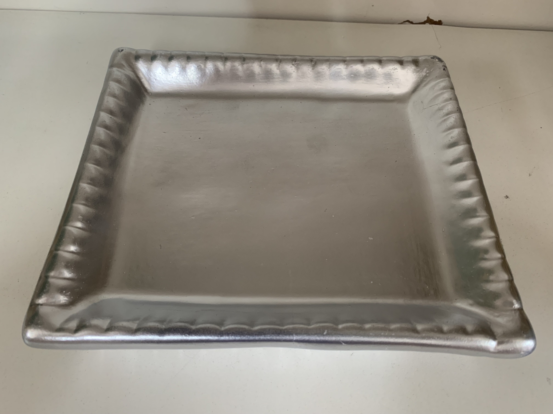 Bandeja Prata Quadrada Porcelana - Boutique festa locações 