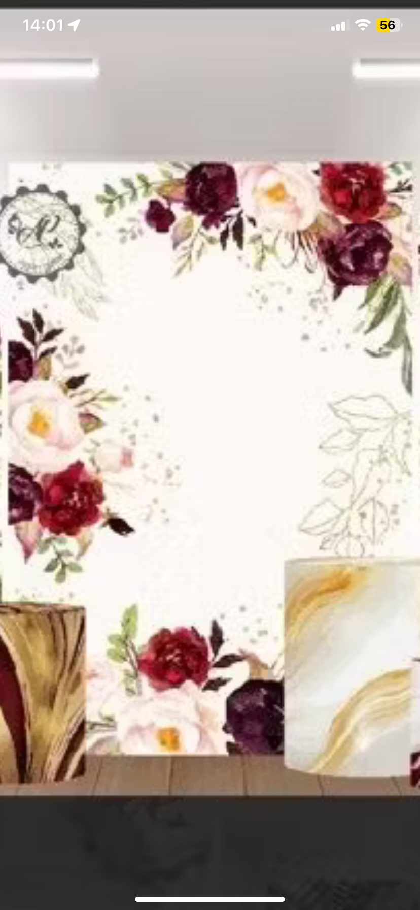 Painel Floral Quadrado - Boutique festa locações 