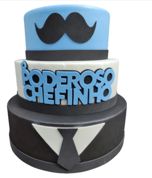 Bolo Fake Poderoso Chefinho Eva - Boutique festa locações 