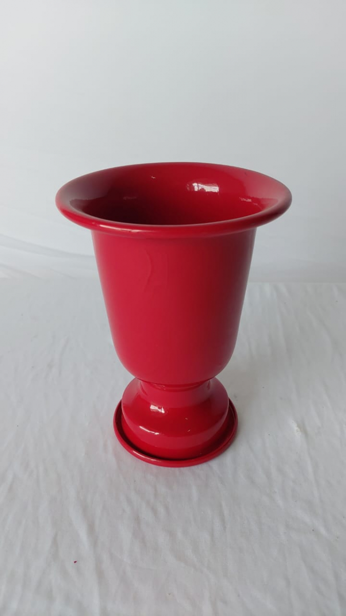 Vaso Vermelho Alumínio P - Boutique festa locações 