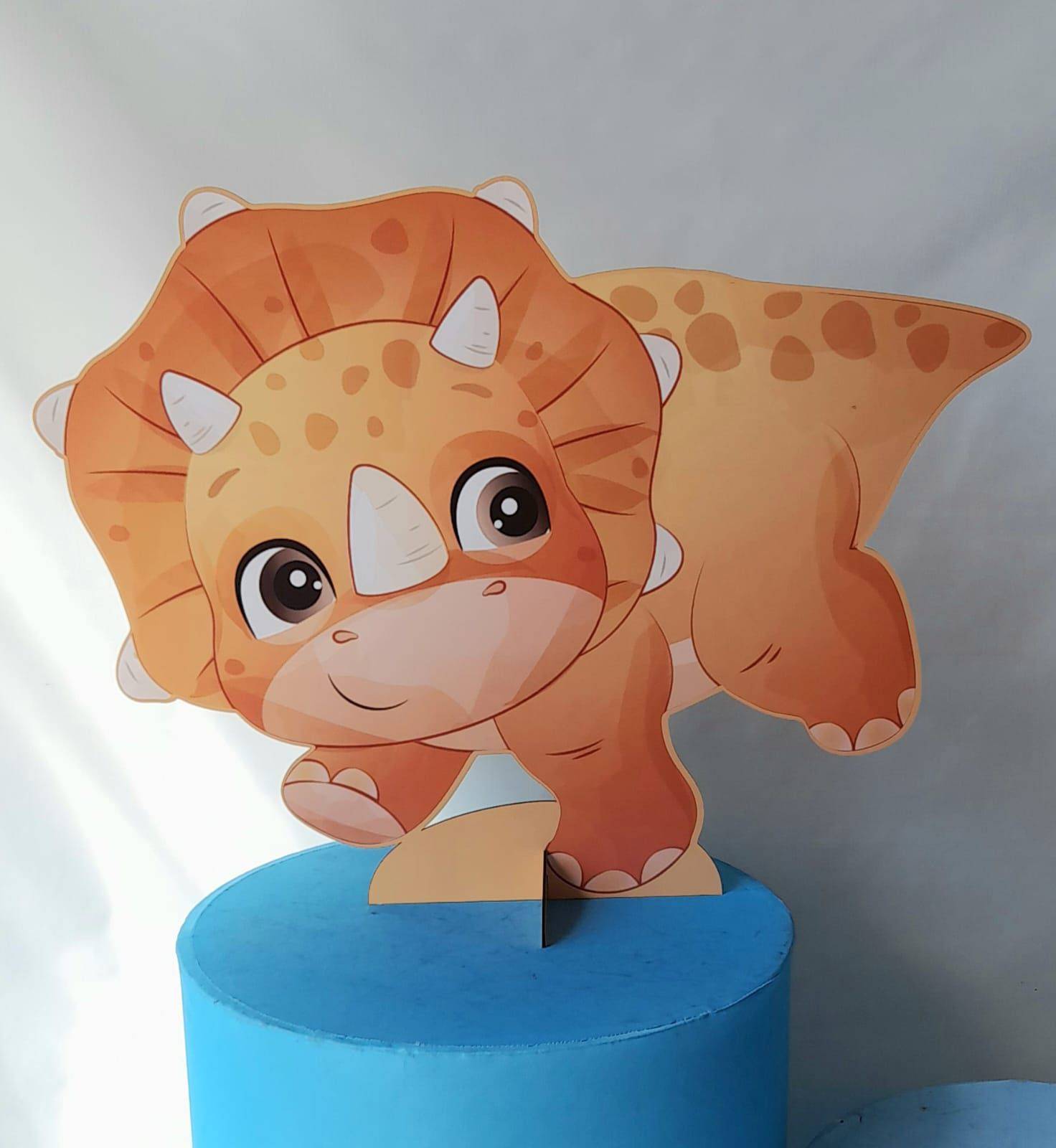 Display Dinossauro Baby Laranja - Boutique festa locações 