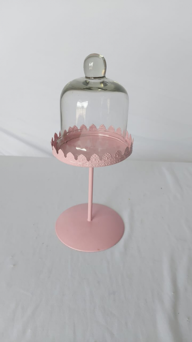 Bomboniere de Vidro Baleiro Decorativo Rosa M - Boutique festa locações 