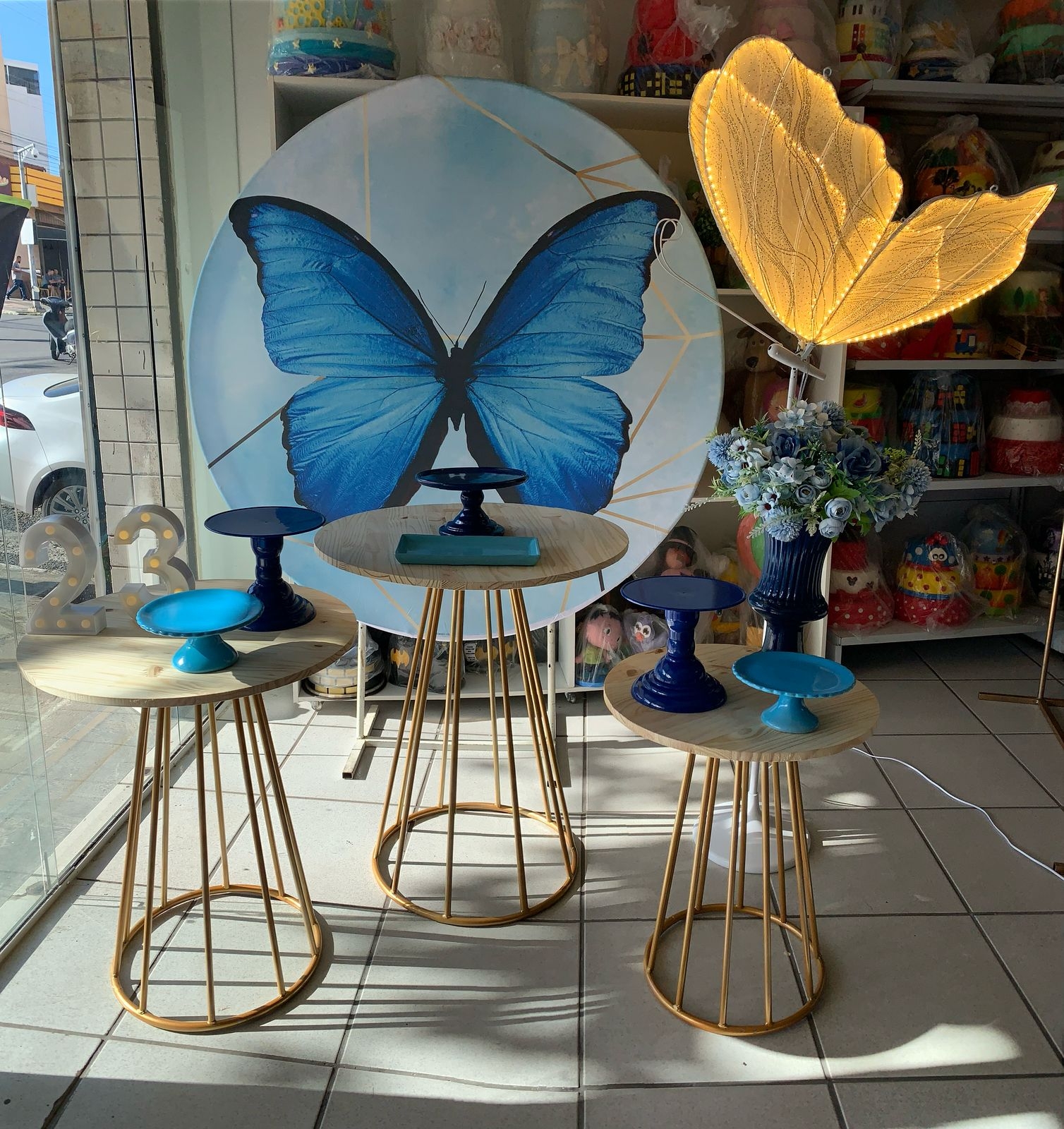 Borboleta Azul - Boutique festa locações 
