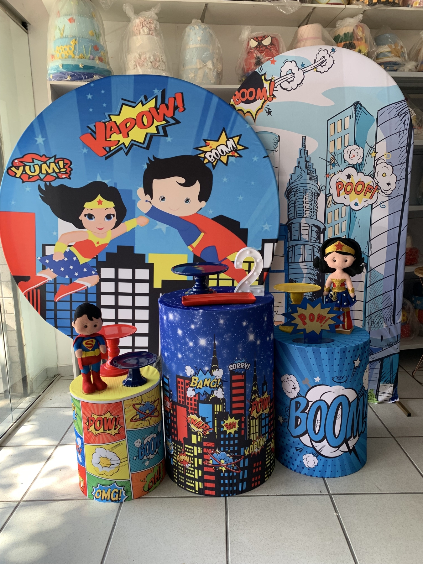 Super Homem E Mulher Maravilha - Boutique festa locações 