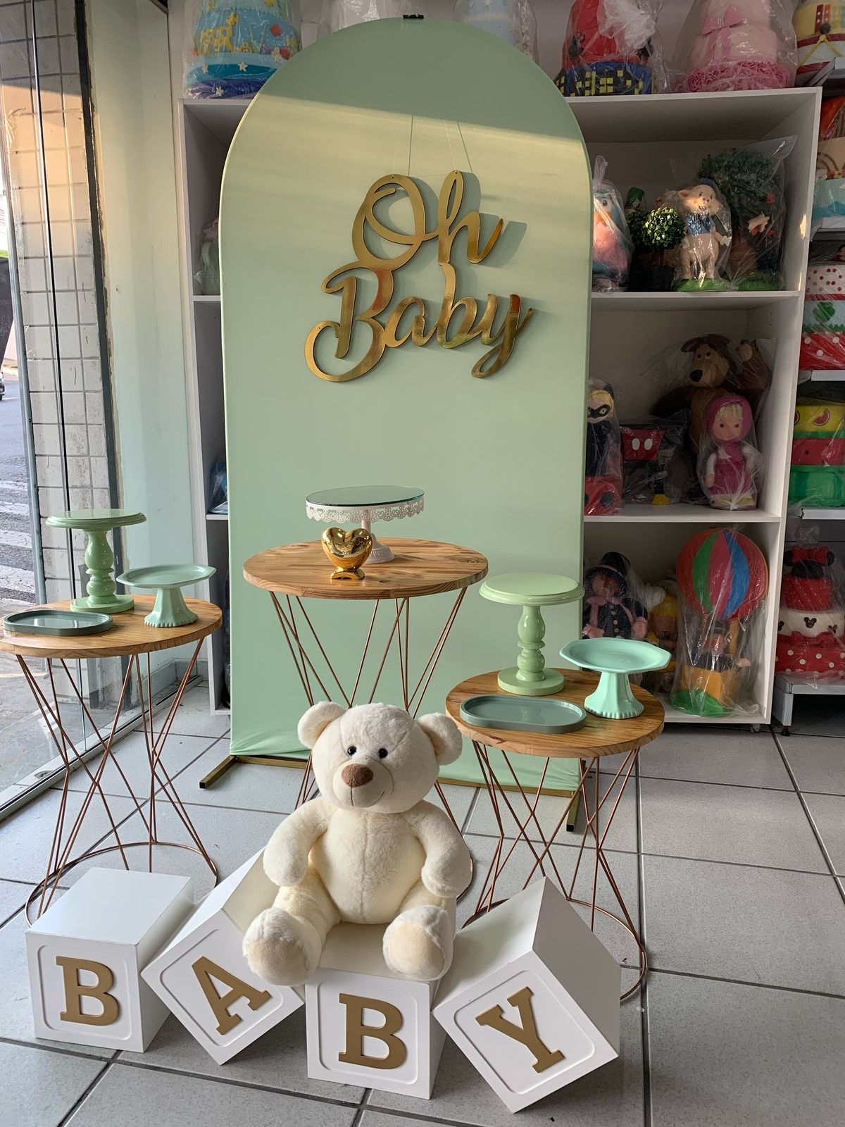 Chá de Bebê Verde - Boutique festa locações 
