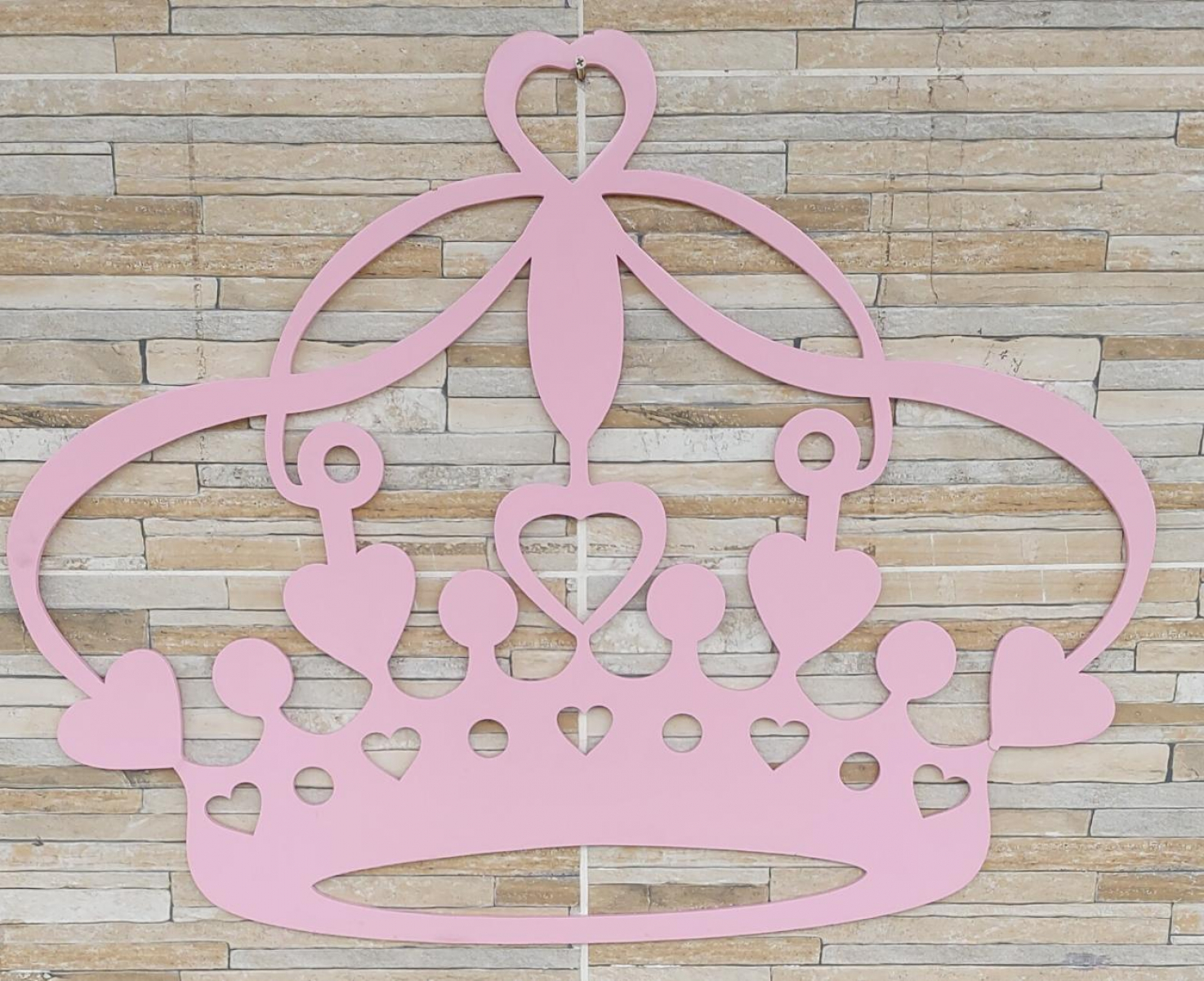 Coroa Mdf Rosa - Boutique festa locações 