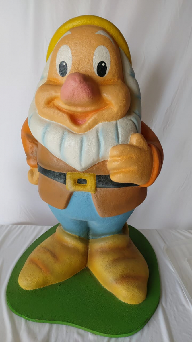 Anão Fibra Branca de Neve  Feliz - Boutique festa locações 