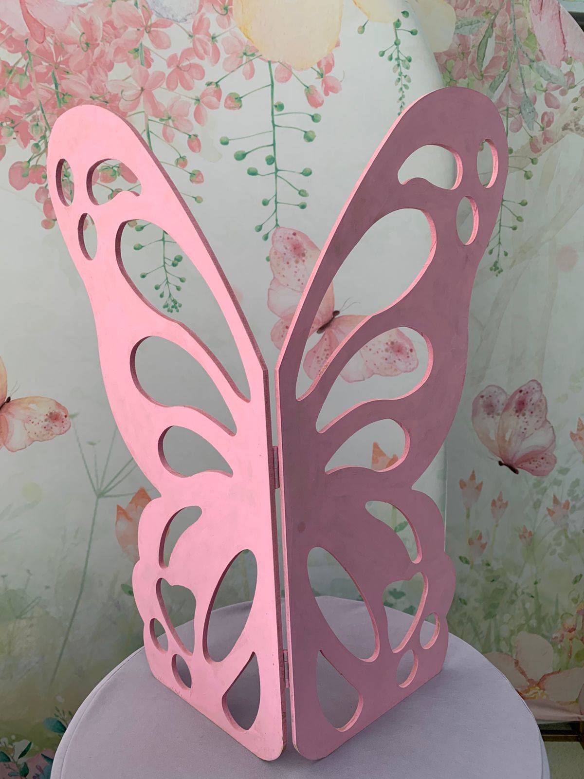 Borboleta Rosa Jardim Mdf - Boutique festa locações 