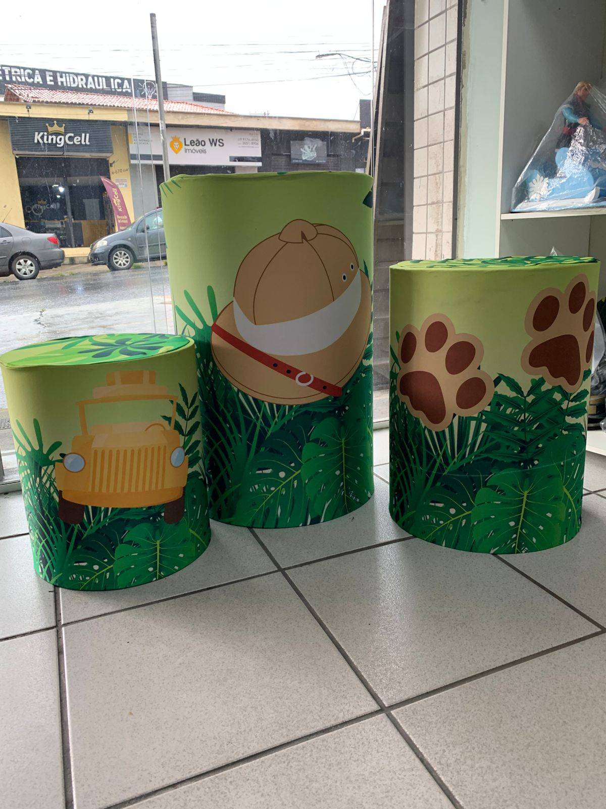 Trio Capa de Cilindro  Safari - Boutique festa locações 