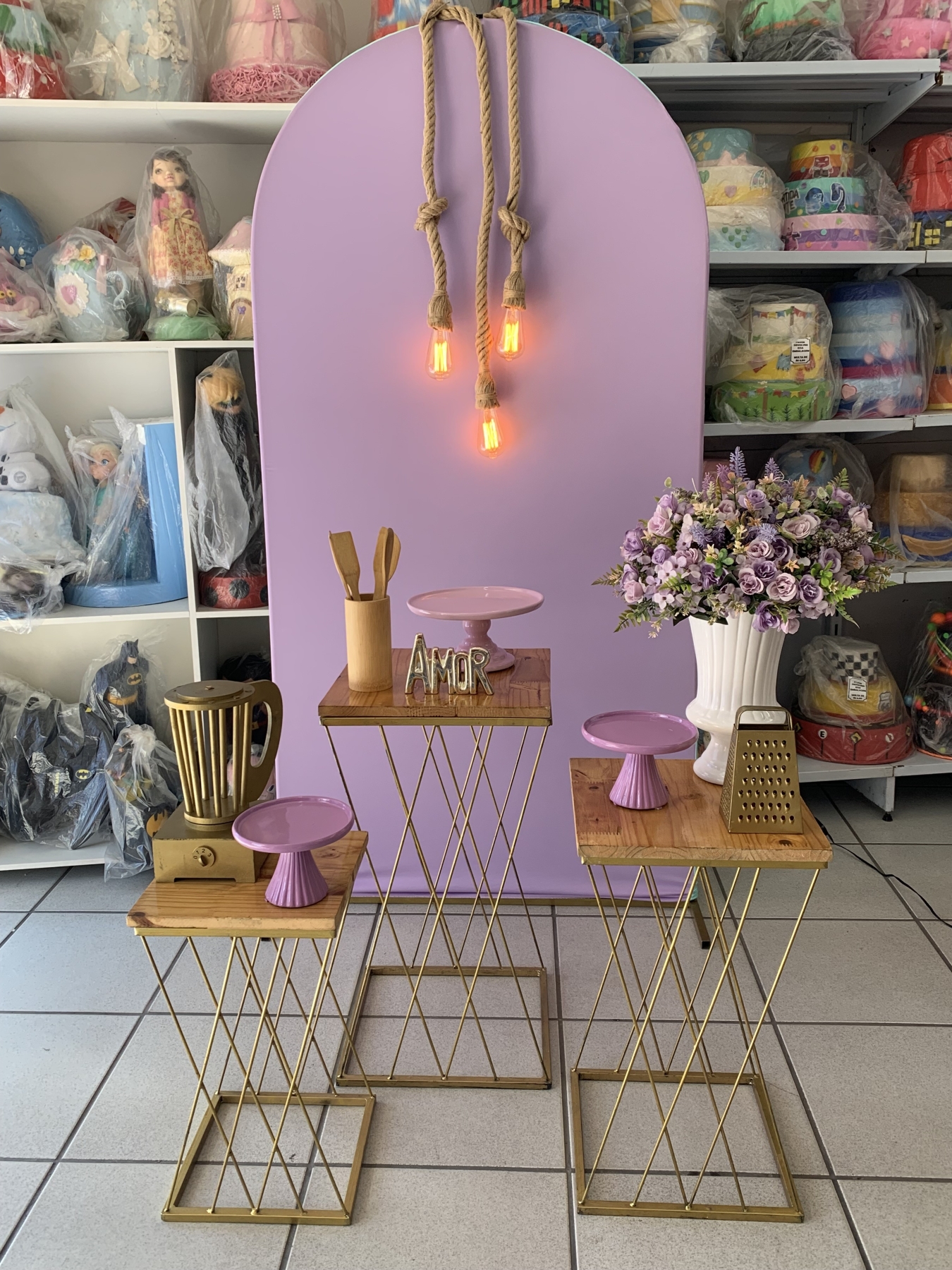 Chá de Panela Lilás - Boutique festa locações 